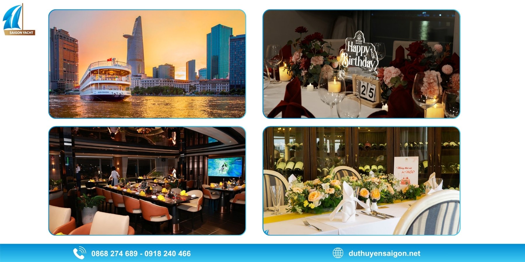 Đặt tiệc tối và dùng bữa trên du thuyền