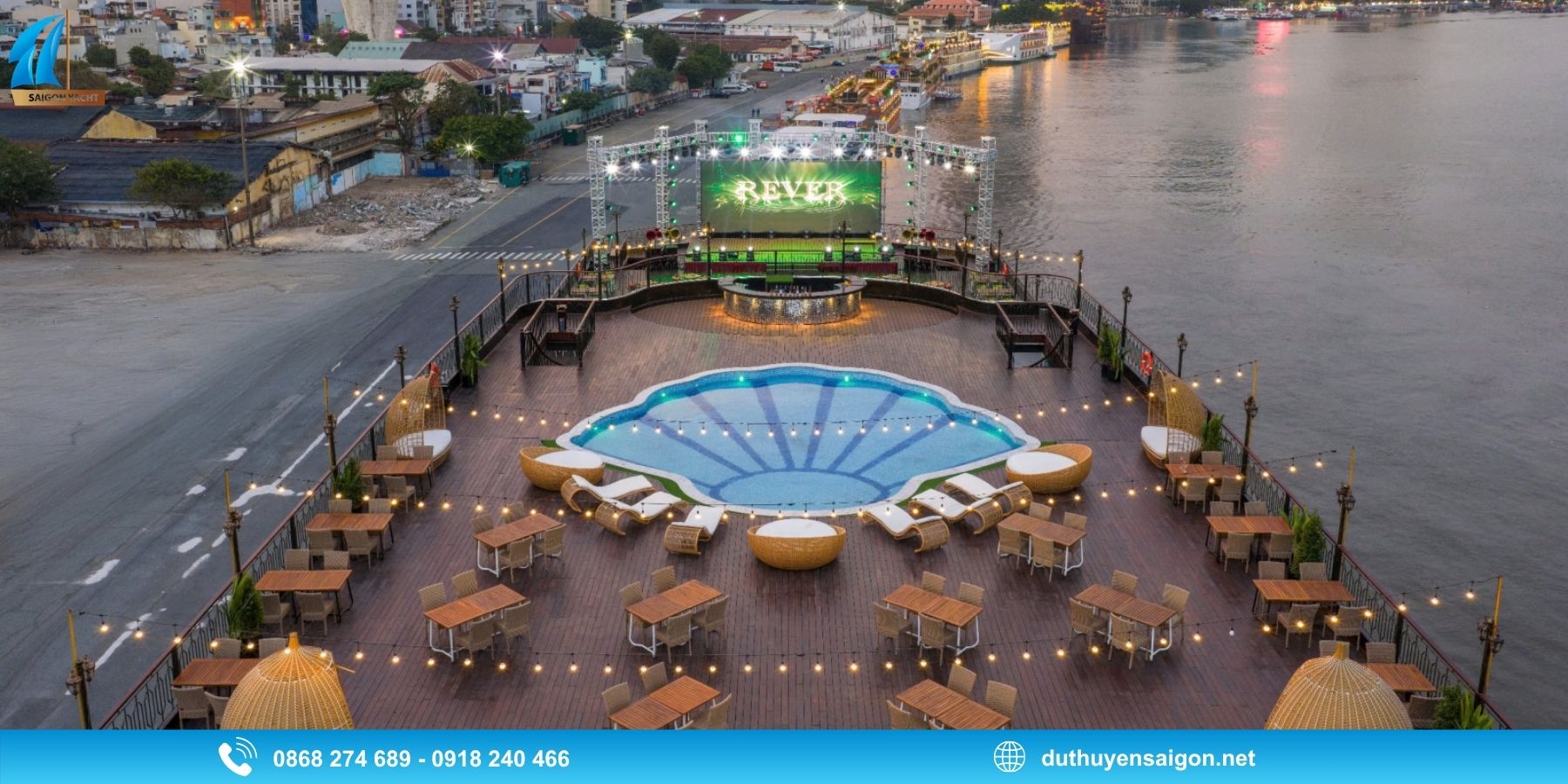 Du thuyền REVER - Tận hưởng tiệc tối giữa lòng sông Sài Gòn