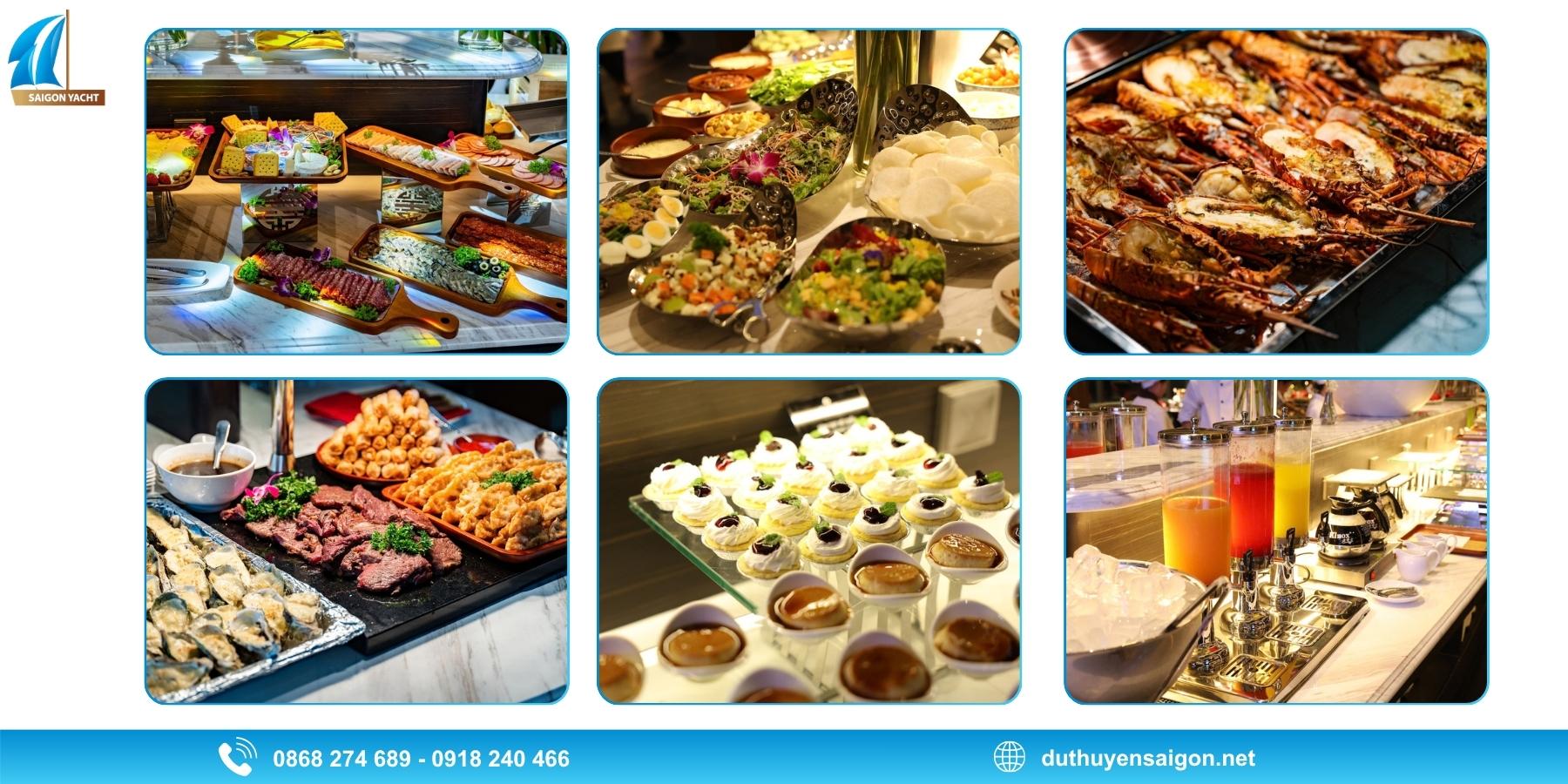 Menu buffet trên Du Thuyền Elite of Saigon có gì?