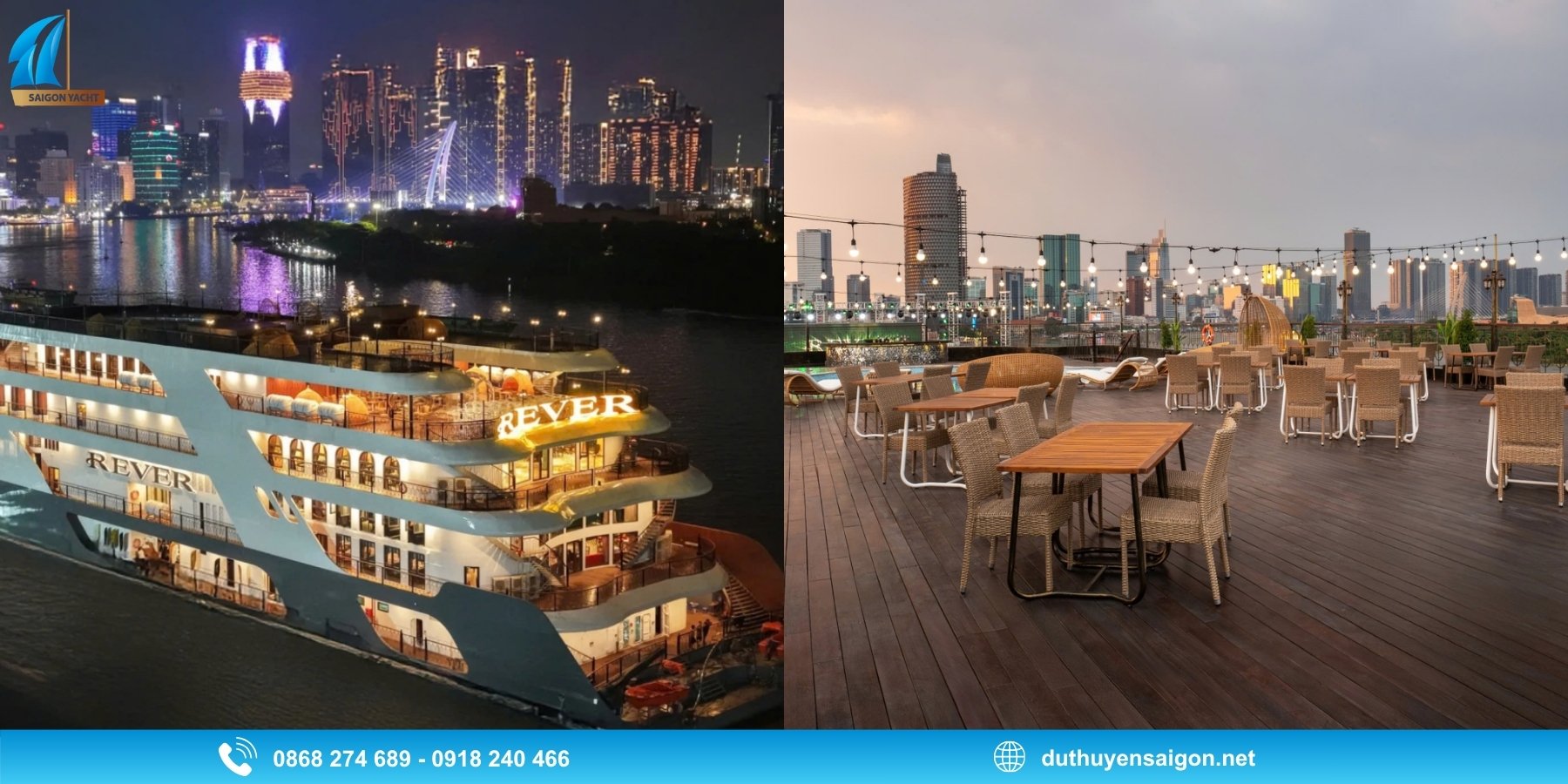 REVER 5 Sao - Tiệc tối kết hợp ngắm pháo hoa trên sông Sài Gòn