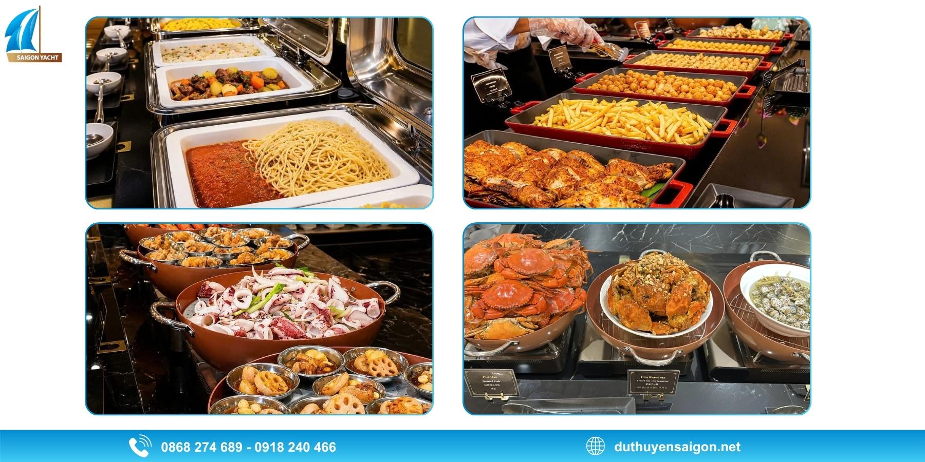 Thực đơn Buffet trên Tàu Bến Nghé